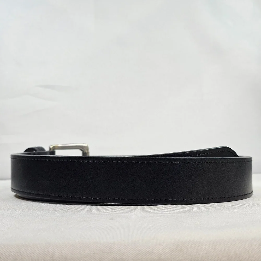Duluth Trading Co Mens Black Leather Belt Solid Brass Buckle Size‎ 36 20345